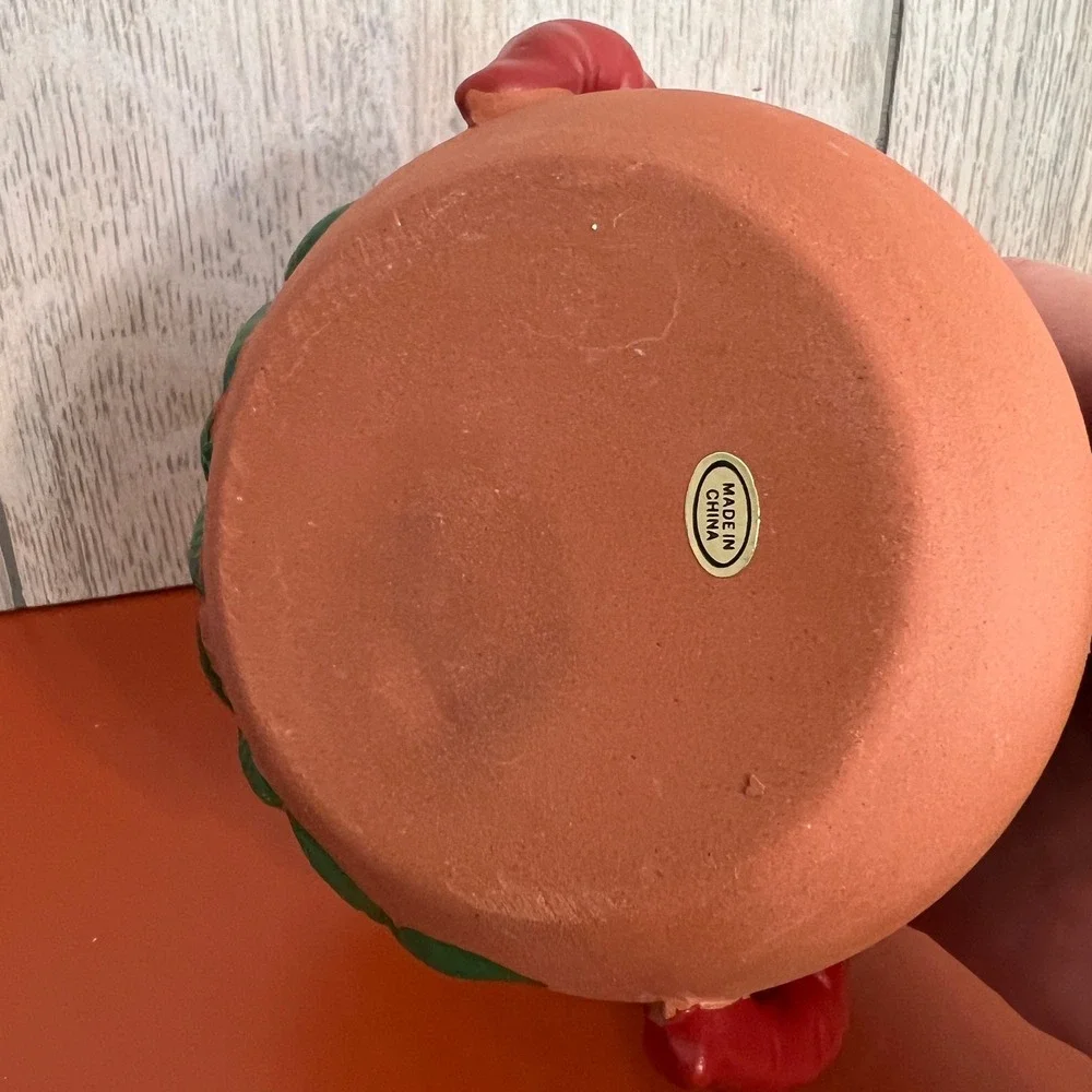 Chili Pepper Terra‎ Cotta Salsa Pot Bowl Southwestern Serving Dish Red Green